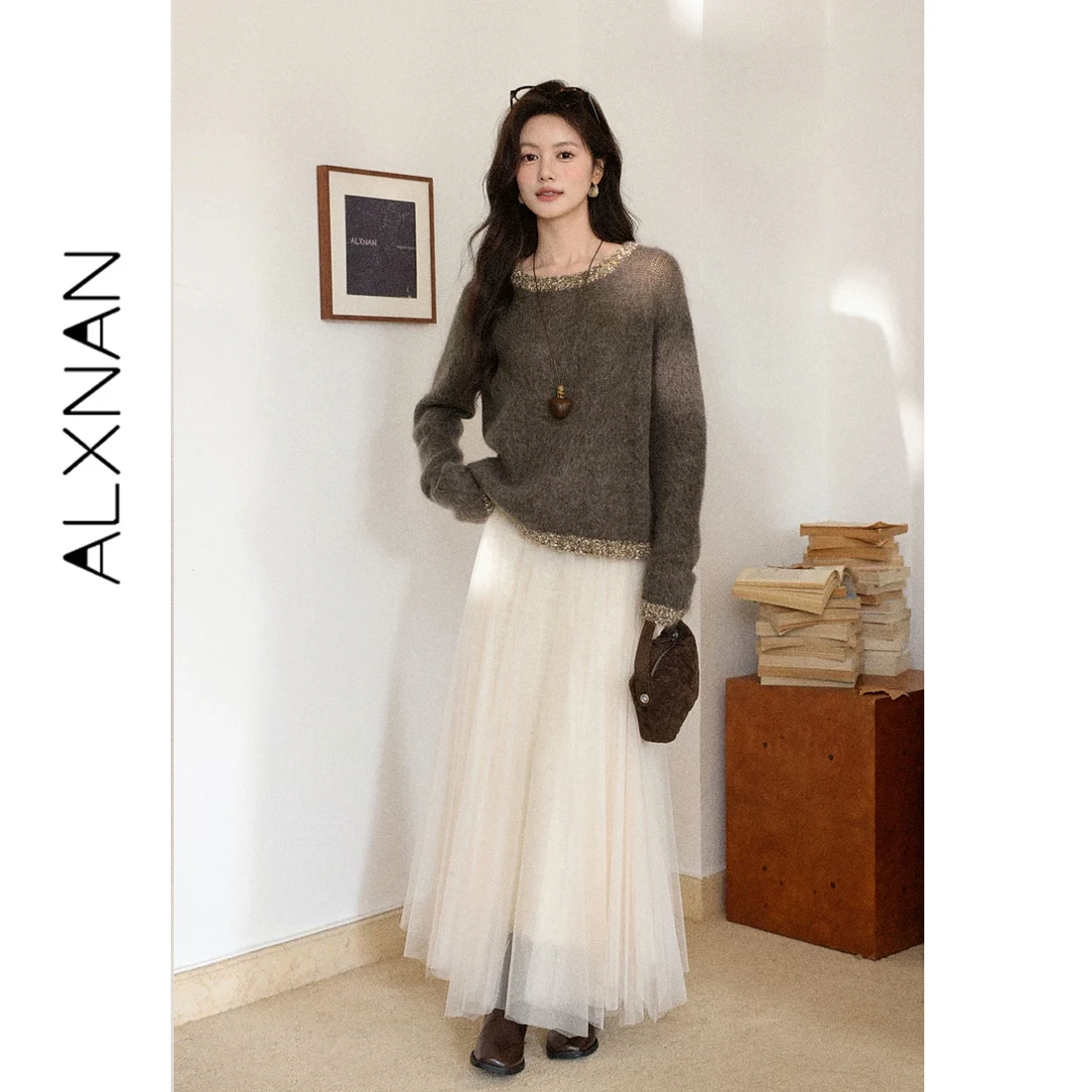 ALXNAN Women's Knit Sweater Trend 2026 Warm Casual Pullover Loose-fit Long Sleeve Jumper New Fashion Elegant Tops Female D60008
ALXNAN Women's Knit Sweater Trend 2026 Warm Casual Pullover Loose-fit Long Sleeve Jumper New Fashion Elegant Tops Female D60008