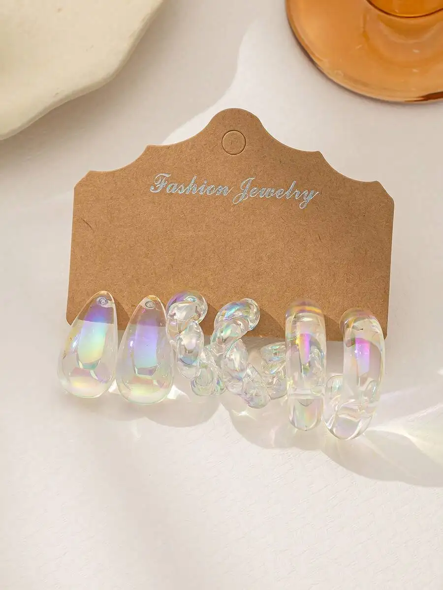 Iridescent Acrylic Drop Earrings Set For Women Fashion Jewelry
Iridescent Acrylic Drop Earrings Set For Women Fashion Jewelry
