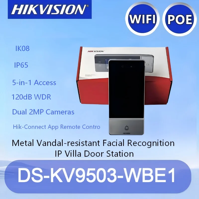 Hikvision DS-KV9503-WBE1 DS-KABV9503-RS 4.3inch 2MP Face Recognition PoE WiFi IP65 Outdoor Video Intercom Door Phone Station
Hikvision DS-KV9503-WBE1 DS-KABV9503-RS 4.3inch 2MP Face Recognition PoE WiFi IP65 Outdoor Video Intercom Door Phone Station