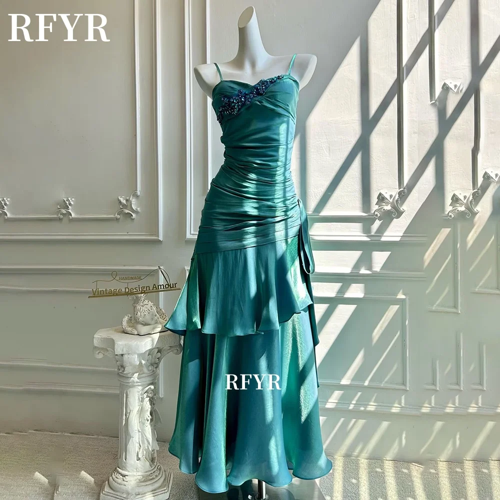 RFYR Teal Evening Dress with Ruffles Prom Dress Beading Party Dress Layers Spaghetti Strap Gala Dresses for Women Customized
RFYR Teal Evening Dress with Ruffles Prom Dress Beading Party Dress Layers Spaghetti Strap Gala Dresses for Women Customized