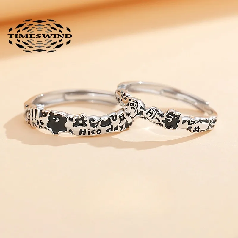 TIMESWIND Cute Bear Print Graffiti Couple S925 Silver Men Women Open Ring with Certificate
TIMESWIND Cute Bear Print Graffiti Couple S925 Silver Men Women Open Ring with Certificate