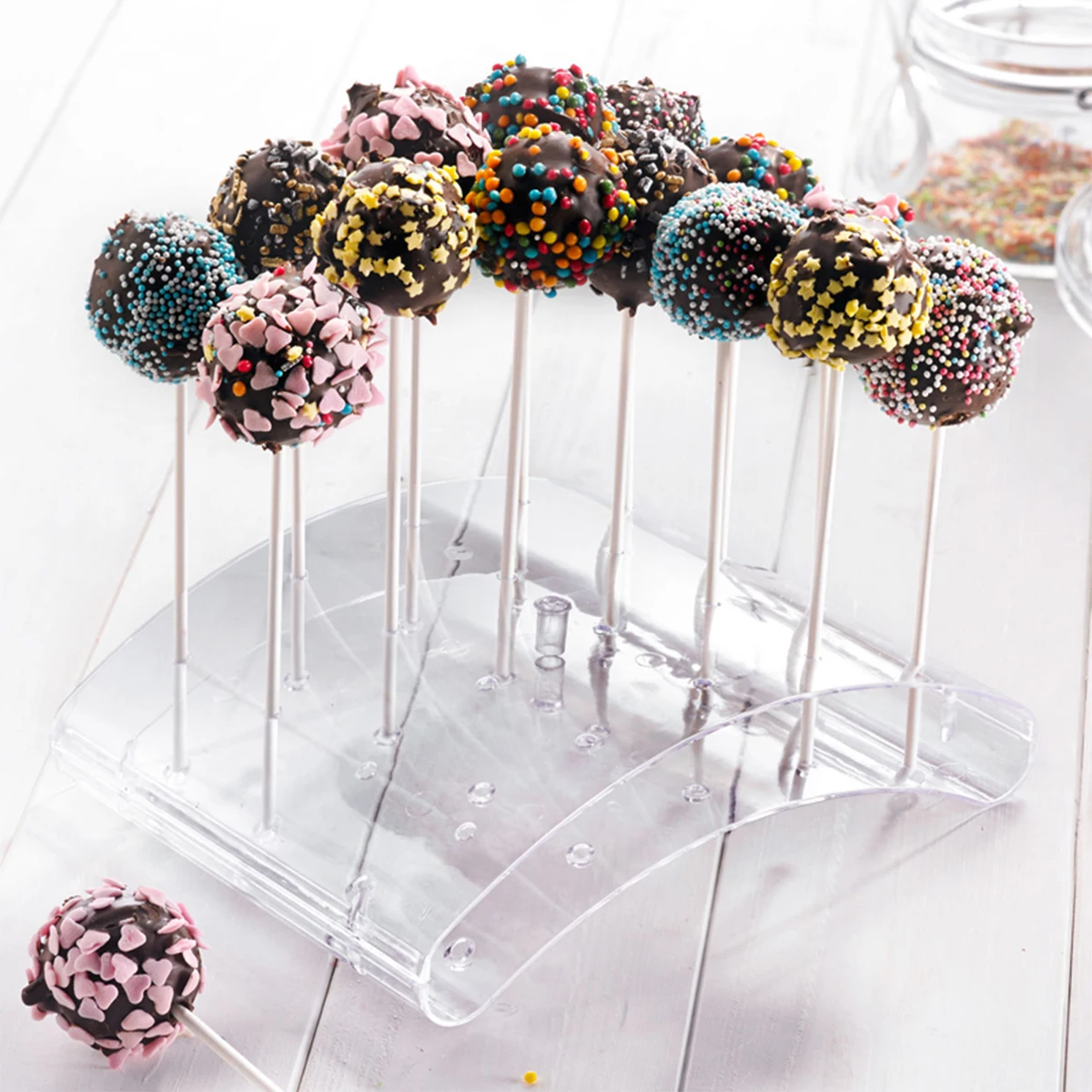 Arc Shape Lollipop Display Stand Plastic Dessert Holder For Party Candy Storage Organizer Simple Colorful
Arc Shape Lollipop Display Stand Plastic Dessert Holder For Party Candy Storage Organizer Simple Colorful