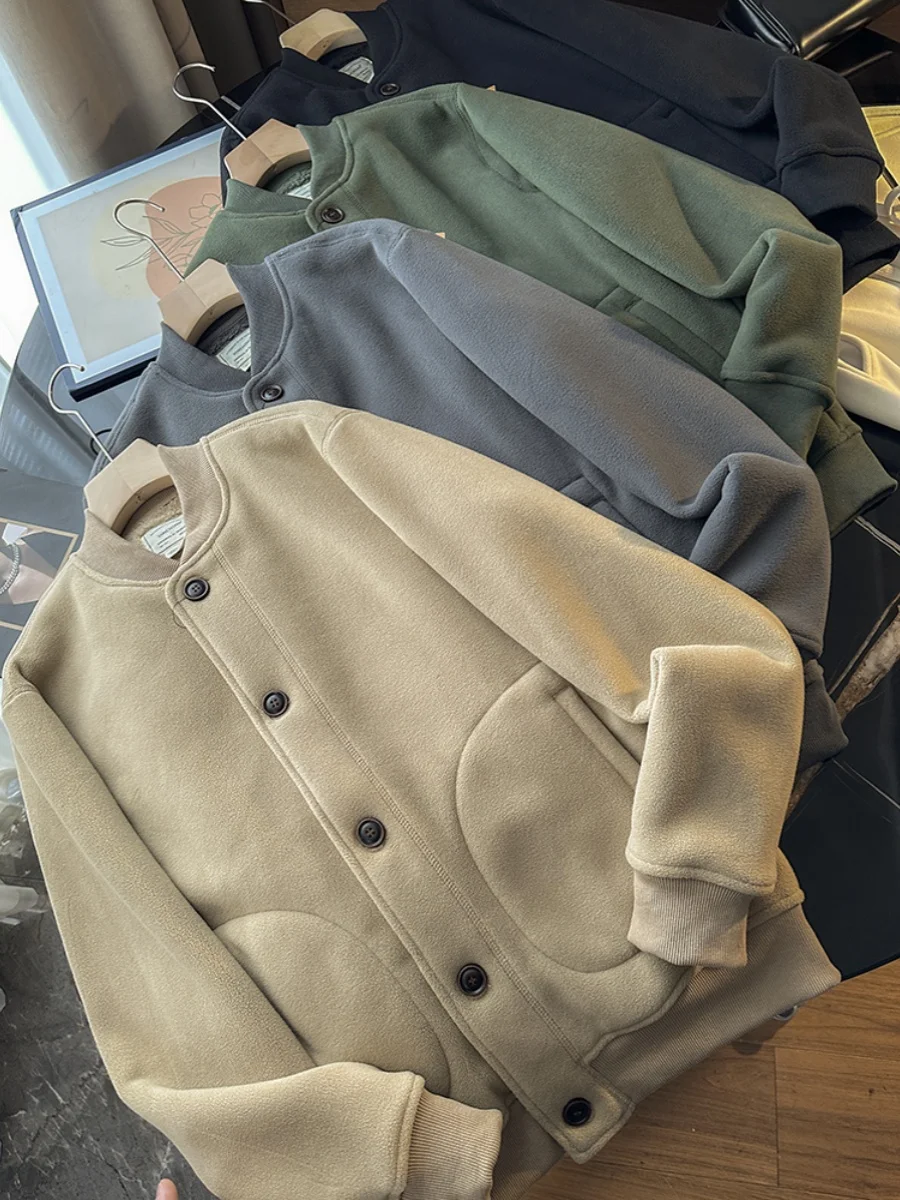 Thiened Fce Lined Stand Collar Baseball Jaet for Couples Casual All-Match Outerwear Warm Autumn Winter Men's Jaet
Thiened Fce Lined Stand Collar Baseball Jaet for Couples Casual All-Match Outerwear Warm Autumn Winter Men's Jaet