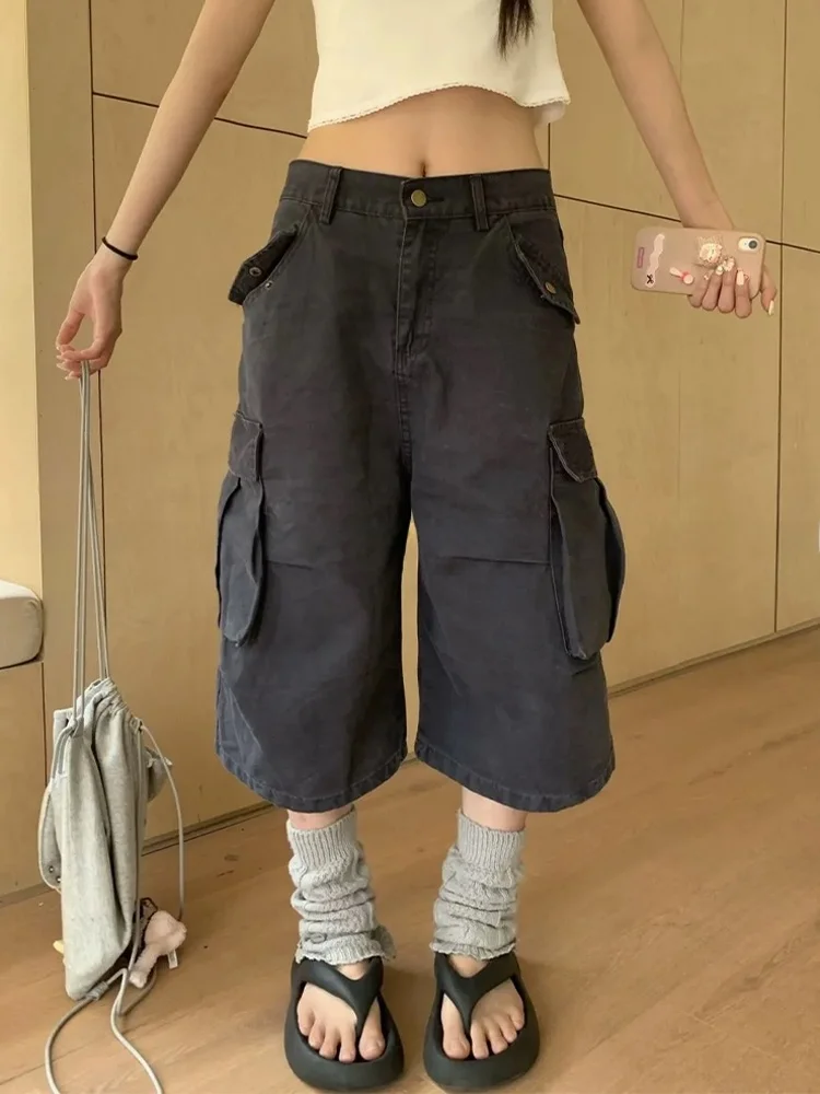 Retro American Denim Jeans Women's Summer New Street Style Multi-Pocket Design Workwear Seven-Foot High Waist Loose Fit
Retro American Denim Jeans Women's Summer New Street Style Multi-Pocket Design Workwear Seven-Foot High Waist Loose Fit