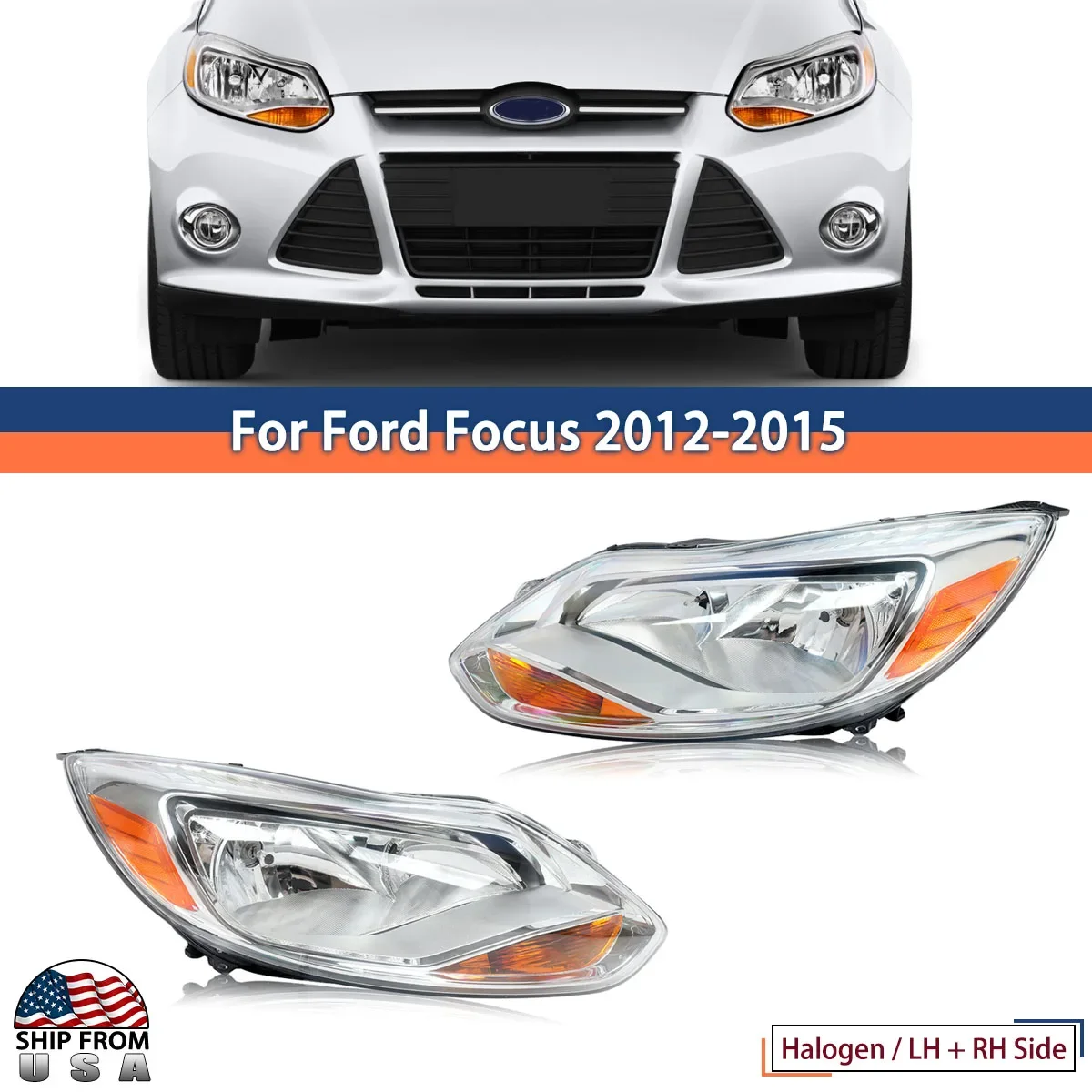 Factory Style for 2015-2018 Ford Focus Headlight Halogen Headlamp Black Housing Only for US Version
Factory Style for 2015-2018 Ford Focus Headlight Halogen Headlamp Black Housing Only for US Version