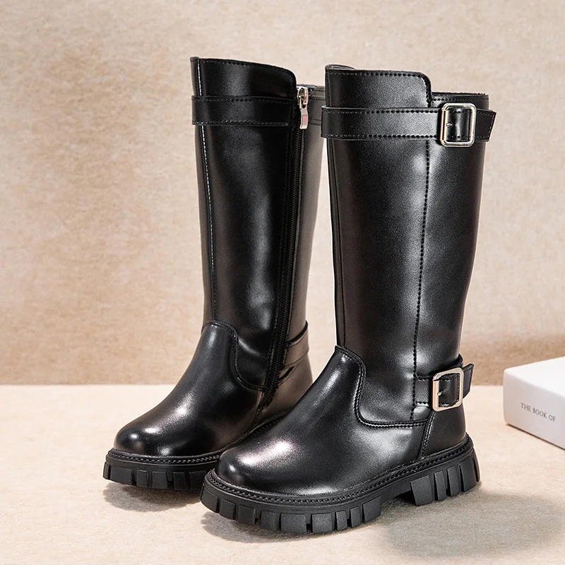 Kids Fashion Boots Black School Girls Boots Matte PU Non-slip Children Causal Cotton Boots Long High Versatile Children Shoes
Kids Fashion Boots Black School Girls Boots Matte PU Non-slip Children Causal Cotton Boots Long High Versatile Children Shoes