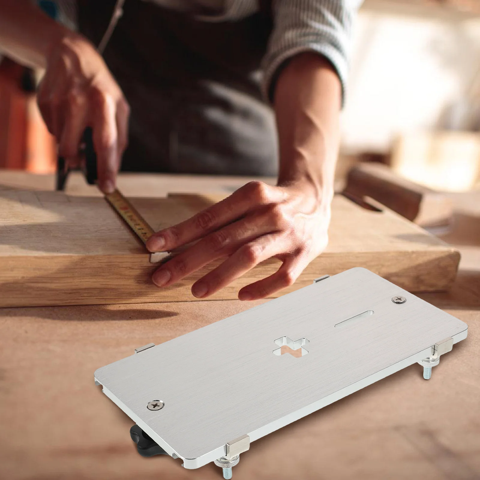 Woodworking Electric Saw Jig Aluminum Alloy Accessories Insert Plate Flip Board Handheld 
Woodworking Electric Saw Jig Aluminum Alloy Accessories Insert Plate Flip Board Handheld