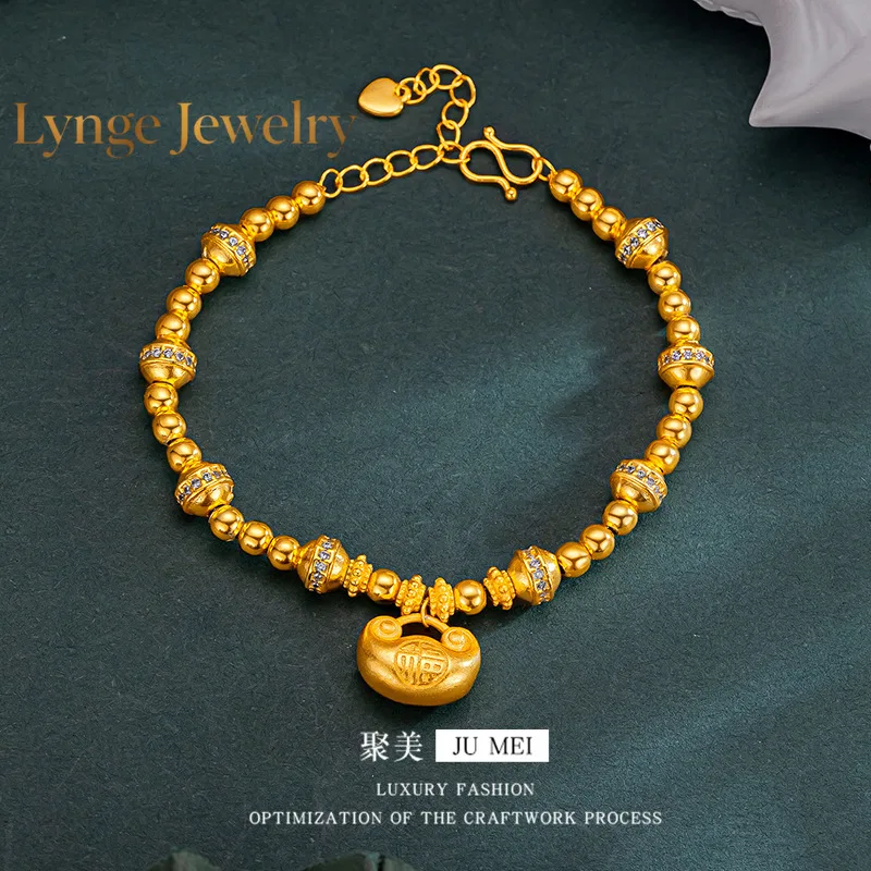 Lynge Jewelry New Chinese style 24K real gold Ruyi gold lock bracelet Fuzi Jintuo 9999 diamond inlaid bracelet versatile and hig
Lynge Jewelry New Chinese style 24K real gold Ruyi gold lock bracelet Fuzi Jintuo 9999 diamond inlaid bracelet versatile and hig