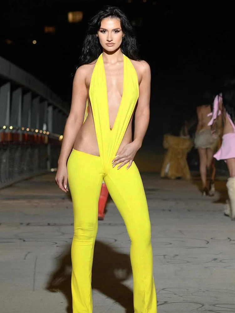 Sisterlinda Waistless Stunning Jumpsuits Hipster Solid Deep V-neck Backless Skinny Chic Cut Out Overalls Mujer Midnight Clubwear
Sisterlinda Waistless Stunning Jumpsuits Hipster Solid Deep V-neck Backless Skinny Chic Cut Out Overalls Mujer Midnight Clubwear