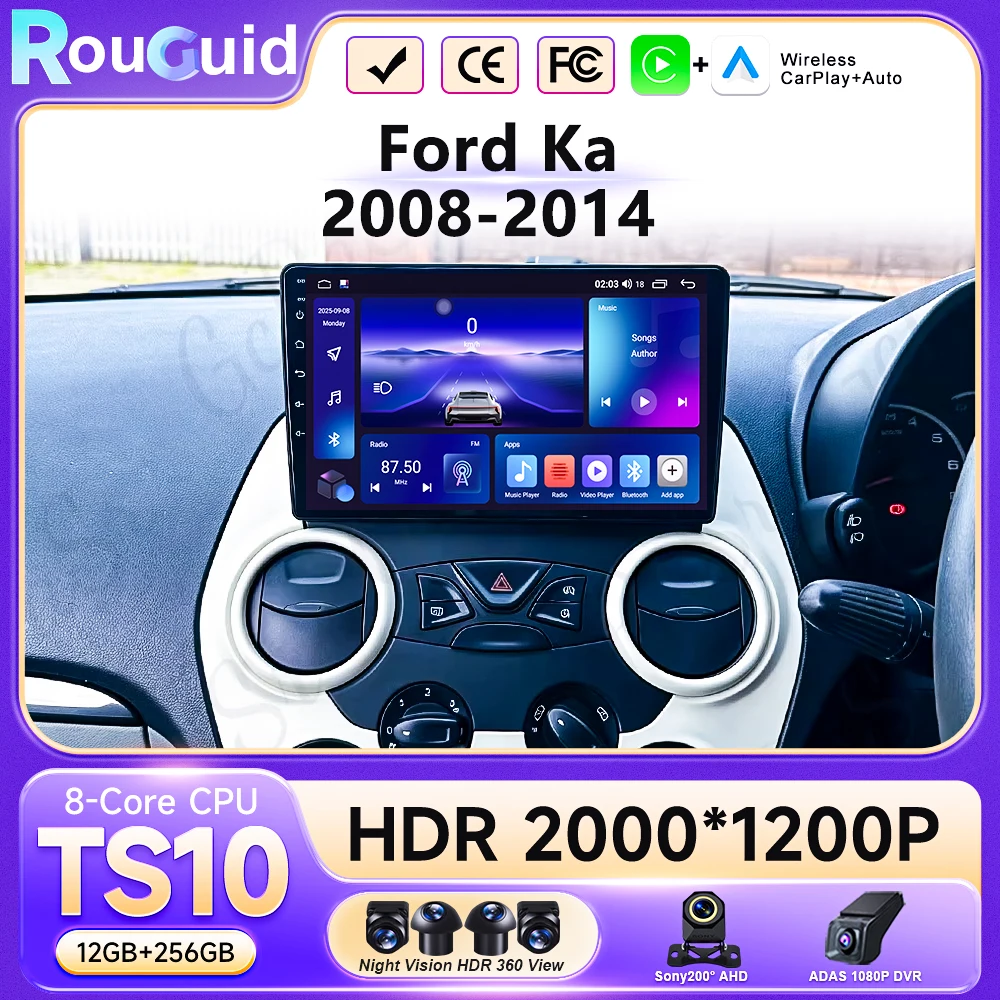 Android 16 Auto Car Radio For Ford Ka 2008 2009 2010 2011 2012 2013 2014 Carplay Multimedia Player Stereo GPS Head Unit DSP BT
Android 16 Auto Car Radio For Ford Ka 2008 2009 2010 2011 2012 2013 2014 Carplay Multimedia Player Stereo GPS Head Unit DSP BT