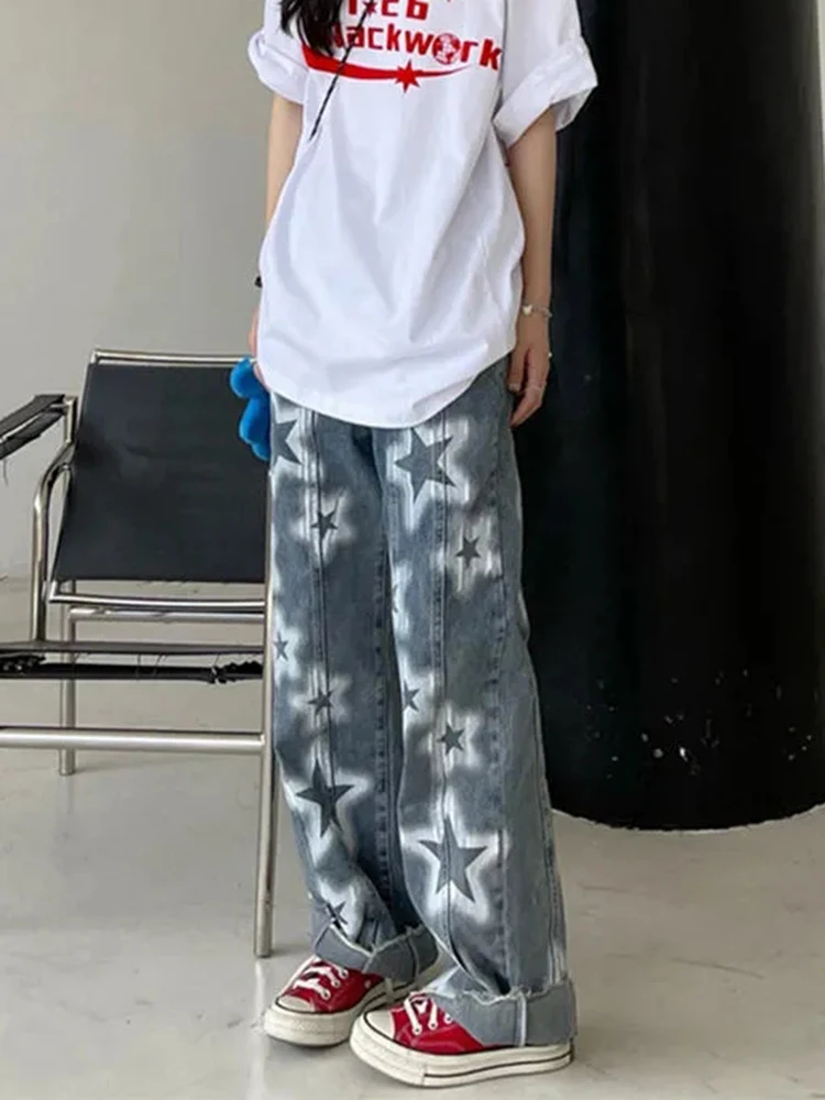 Jmprs Star Print Women Vintage Jeans High Waist Streetwear Casual Denim Pants Korean Loose All Match Harajuku Straight Trousers
Jmprs Star Print Women Vintage Jeans High Waist Streetwear Casual Denim Pants Korean Loose All Match Harajuku Straight Trousers
