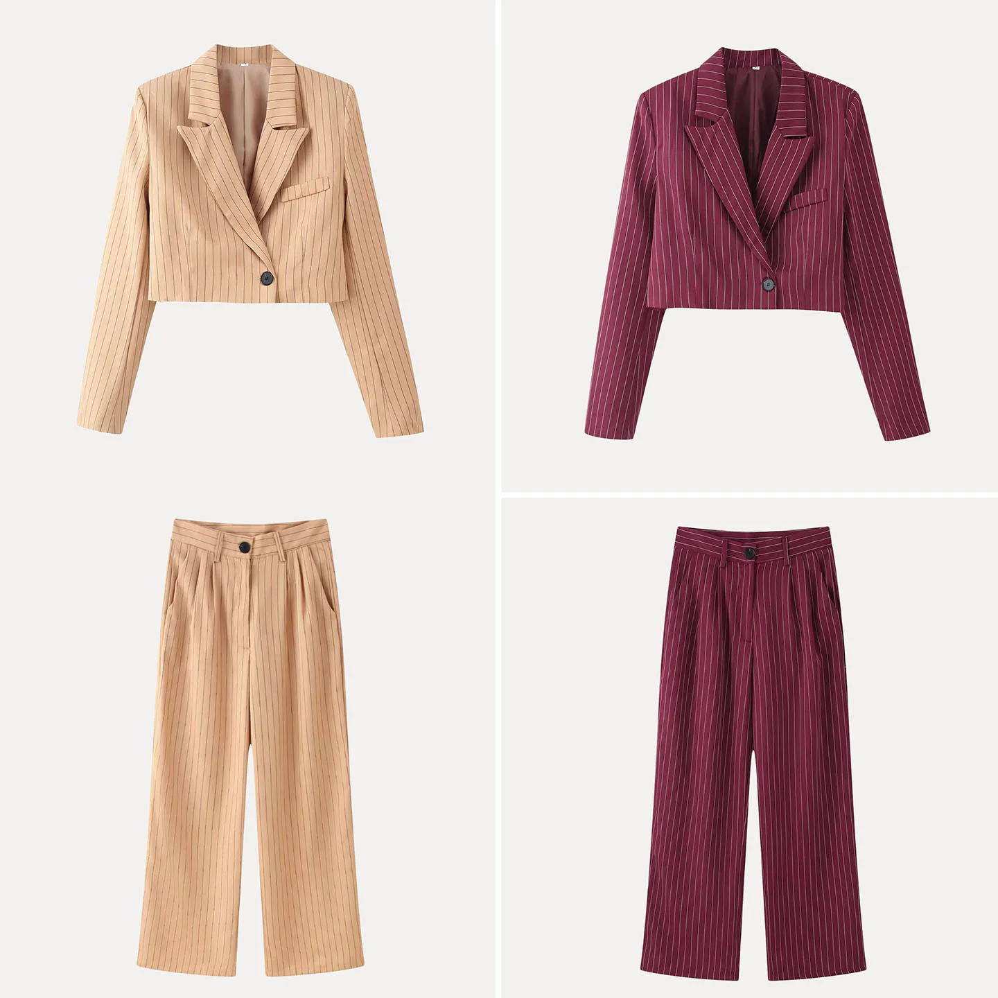 Women's Fashion Summer 2026 Commute Short Suit Set Long Sleeve Striped Pants Two-Piece Set Elegant Professional Workwear
Women's Fashion Summer 2026 Commute Short Suit Set Long Sleeve Striped Pants Two-Piece Set Elegant Professional Workwear