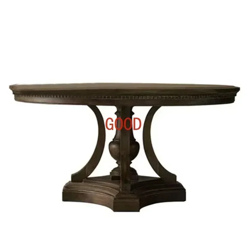 American retro do old light luxury small family restaurant carved solid wood round table
American retro do old light luxury small family restaurant carved solid wood round table