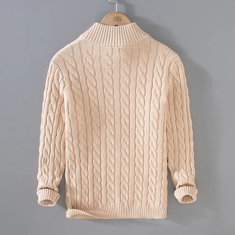 Winter Men Knitted Mock Neck Cotton 100% Sweater Fashion Keep Warm Twist Business Casual Long Sleeve Knitwear Tops
Winter Men Knitted Mock Neck Cotton 100% Sweater Fashion Keep Warm Twist Business Casual Long Sleeve Knitwear Tops