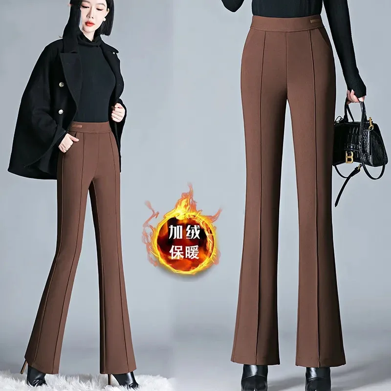 Ladies High Waist Solid Color Flared Trousers Korean Female Fashion Casual Pantalons Autumn Winter Women Large Size 4XL Pants
Ladies High Waist Solid Color Flared Trousers Korean Female Fashion Casual Pantalons Autumn Winter Women Large Size 4XL Pants