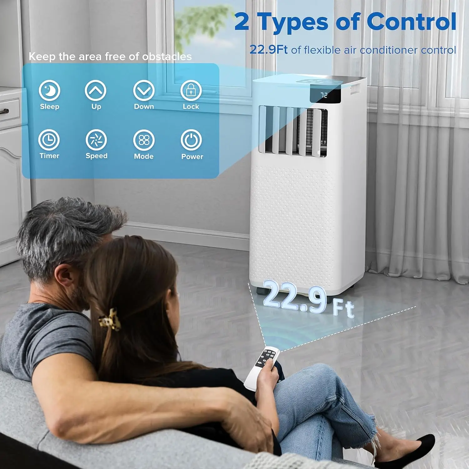 Portable Air Conditioners, 10,000 BTU ASHRAE (6000 BTU DOE) Portable AC Up to 450 Sq.Ft., 4-in-1 AC Unit with Fast Cooling
Portable Air Conditioners, 10,000 BTU ASHRAE (6000 BTU DOE) Portable AC Up to 450 Sq.Ft., 4-in-1 AC Unit with Fast Cooling