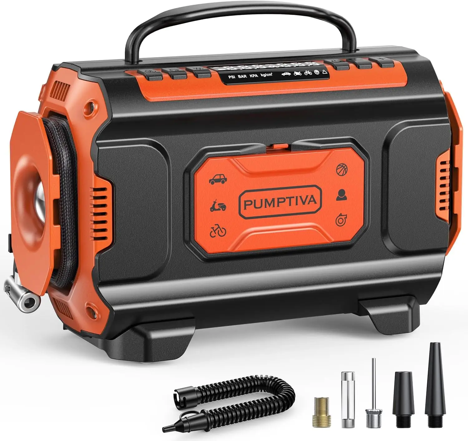 Portable Tire Inflator 12V DC/110V AC Air Compressor with Inflation & Deflation, Dual Motor Pump for Car, Bike, Air Mattress
Portable Tire Inflator 12V DC/110V AC Air Compressor with Inflation & Deflation, Dual Motor Pump for Car, Bike, Air Mattress