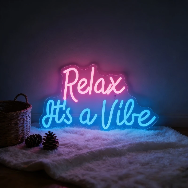 Relax It's a Vibe Neon Sign LED Wall Art Lighting Aesthetic Bedroom Decor Indoor Outdoor Sign Spa Yoga Studio Decoration Gift
Relax It's a Vibe Neon Sign LED Wall Art Lighting Aesthetic Bedroom Decor Indoor Outdoor Sign Spa Yoga Studio Decoration Gift