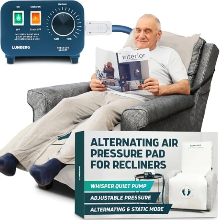 Alternating Air Pressure Pad for Recliner Chair - Pressure Relief Cushion Topper for Recliner - Bed Sore Prevention - Medical G
Alternating Air Pressure Pad for Recliner Chair - Pressure Relief Cushion Topper for Recliner - Bed Sore Prevention - Medical G