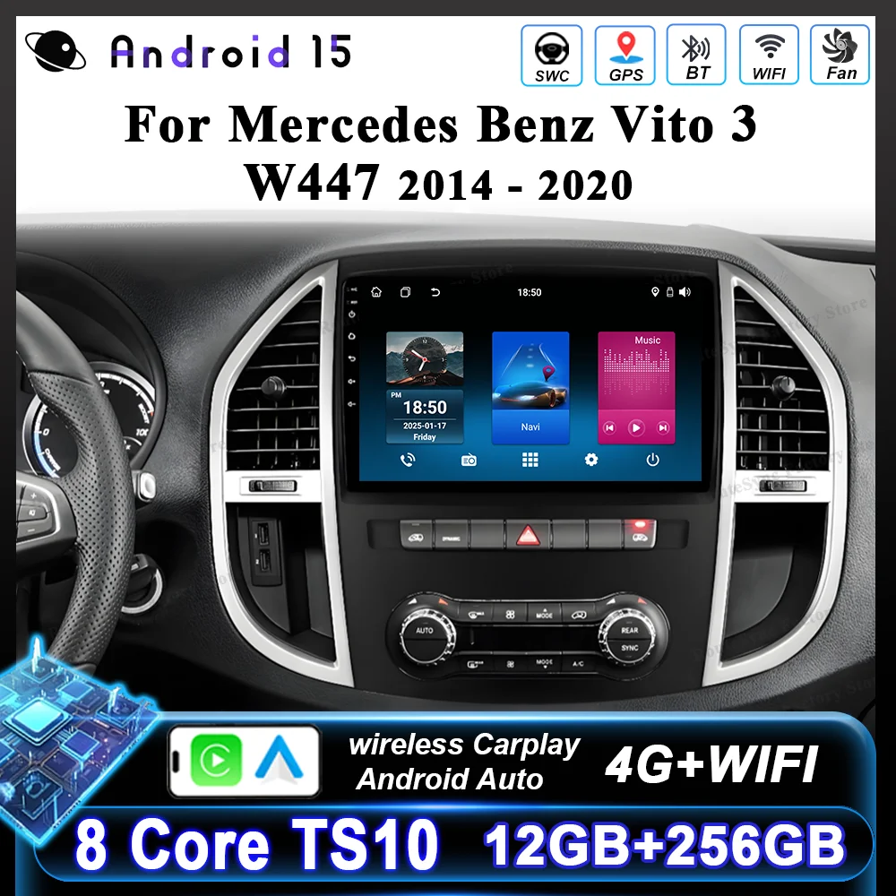 Android 15 Car Radio Stereo For Mercedes Benz Vito 3 W447 2014-2020 Auto GPS Navigation Multimedia Video Player Carplay 5G WIfi
Android 15 Car Radio Stereo For Mercedes Benz Vito 3 W447 2014-2020 Auto GPS Navigation Multimedia Video Player Carplay 5G WIfi