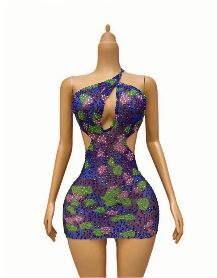 Evening Birthday Celebrate Costume Sleeveless Photoshoot Dress Sexy Stage Flashing Colorful Rhinestones Backless Dress
Evening Birthday Celebrate Costume Sleeveless Photoshoot Dress Sexy Stage Flashing Colorful Rhinestones Backless Dress