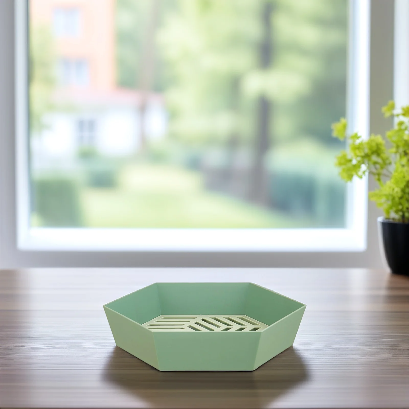 Fruit Snack Pot Green High Quality PP Material Kitchen Draining Basket Tray Hollowed Out Storage Fruit Plate Hexagon
Fruit Snack Pot Green High Quality PP Material Kitchen Draining Basket Tray Hollowed Out Storage Fruit Plate Hexagon