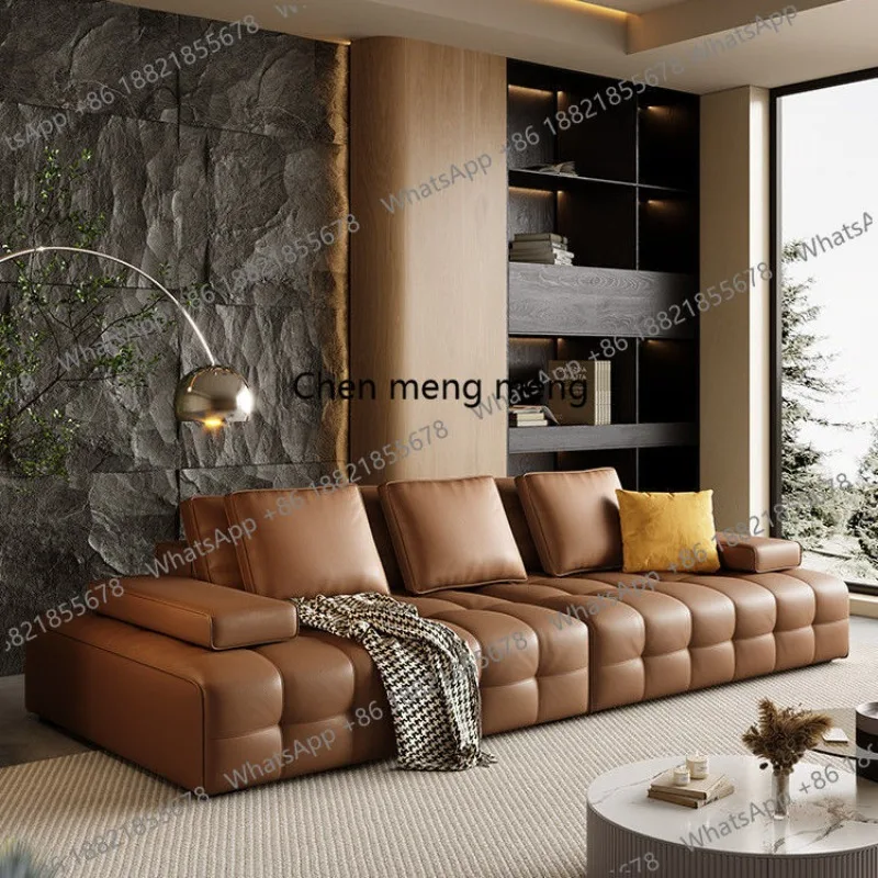 Minimalist all-leather sofa living room light luxury modern villa large first layer cowhide
Minimalist all-leather sofa living room light luxury modern villa large first layer cowhide