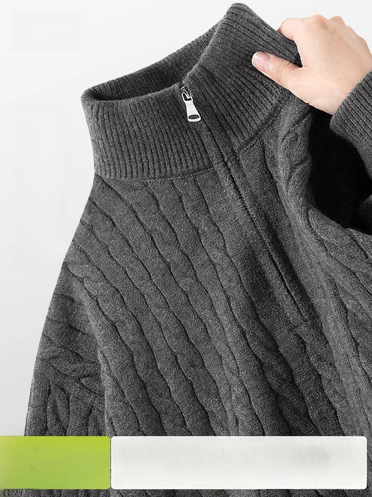 Men's Winter Knitted Sweater Half Zipper Stand Collar Pullover Grey Twist Flower Pattern Inner Wear Casual Home Comfortable
Men's Winter Knitted Sweater Half Zipper Stand Collar Pullover Grey Twist Flower Pattern Inner Wear Casual Home Comfortable
