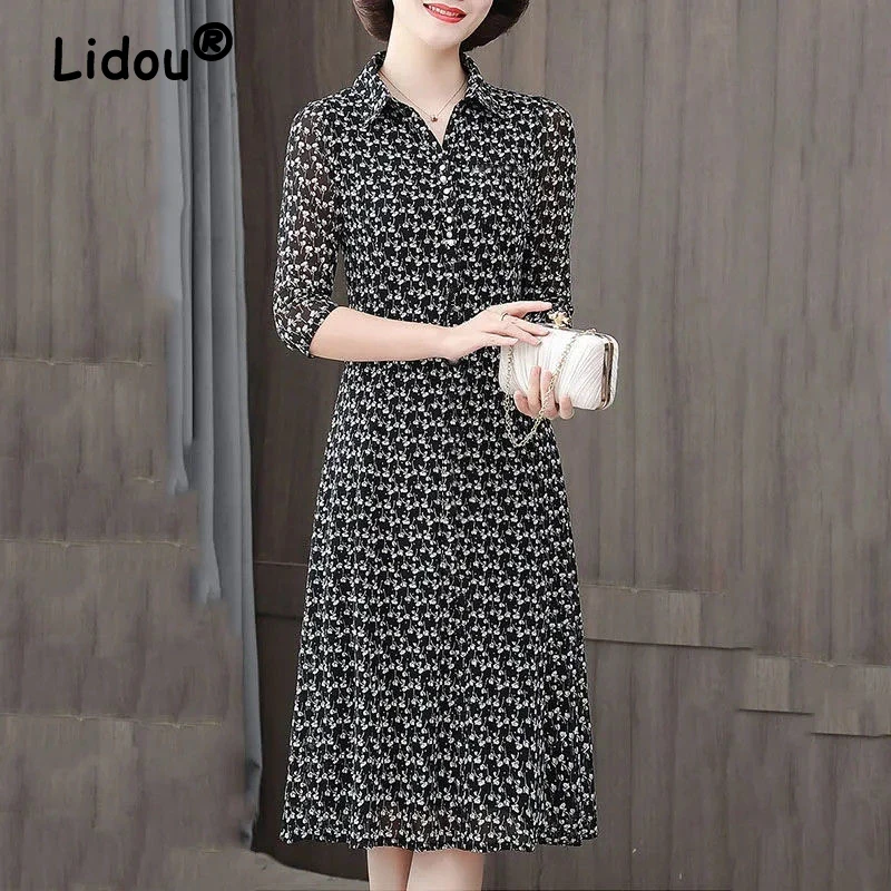 Retro Elegant Fashion Floral Print Three Quarter Sleeve Slim Party Ladies Dresses Spring Summer Casual Midi Dress Women Clothing
Retro Elegant Fashion Floral Print Three Quarter Sleeve Slim Party Ladies Dresses Spring Summer Casual Midi Dress Women Clothing