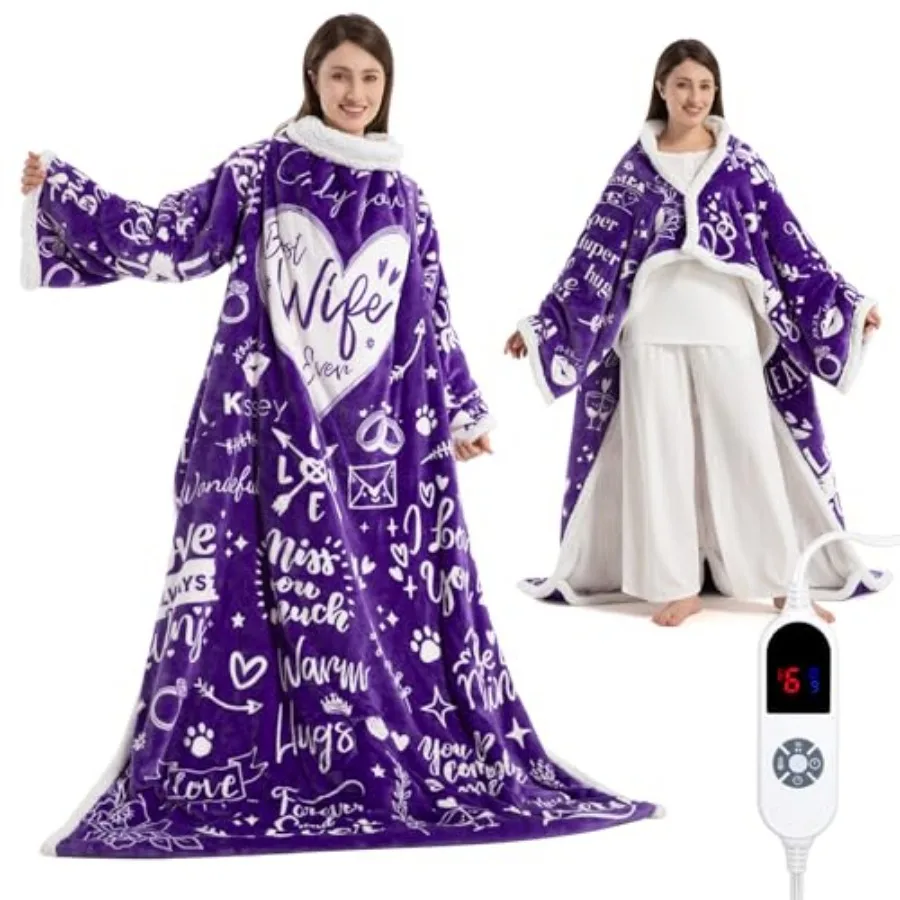 Wearable Heated Blanket for Women, Unique Christmas Birthday Gift for Wife, Electric Throw Blanket with Sleeves, Feet Pocket, H
Wearable Heated Blanket for Women, Unique Christmas Birthday Gift for Wife, Electric Throw Blanket with Sleeves, Feet Pocket, H