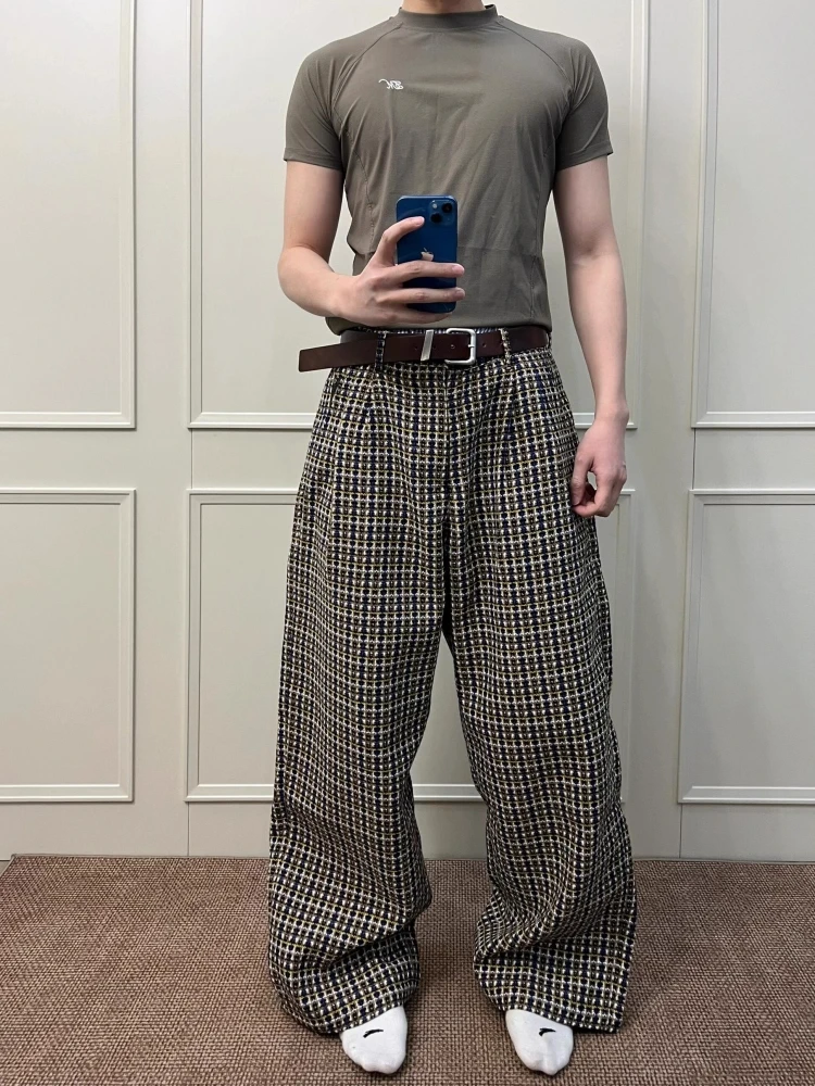 American Retro Plaid Wide Leg Casual Pants Men Women Texture Pleated Patchwork Straight Leg Pants Youthful Vitali Sle
American Retro Plaid Wide Leg Casual Pants Men Women Texture Pleated Patchwork Straight Leg Pants Youthful Vitali Sle
