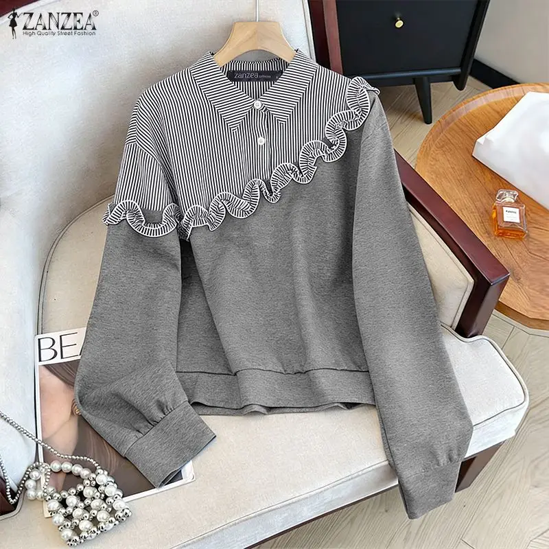 2026 Spring Striped Patchwork Blouse ZANZEA Women Casual Long Sleeve Tops Lapel Neck Work Shirt Stylish Flounce Work Pullovers
2026 Spring Striped Patchwork Blouse ZANZEA Women Casual Long Sleeve Tops Lapel Neck Work Shirt Stylish Flounce Work Pullovers