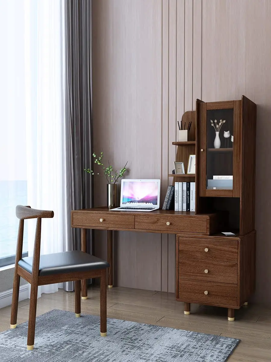 Solid wood desk bookshelf combination Modern simple computer table and chair combination Light luxury writing table Study furnit
Solid wood desk bookshelf combination Modern simple computer table and chair combination Light luxury writing table Study furnit