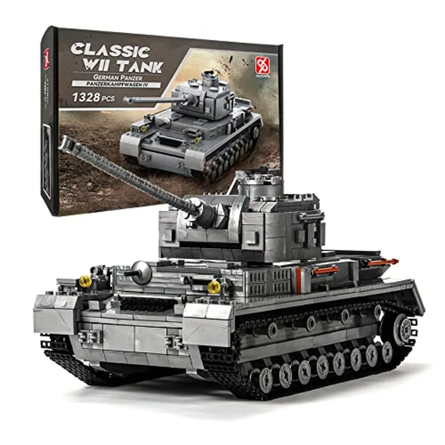 WW2 military historical collection model for display and play: Panzer-IV tank building block set 1328 pcs,ABS plastic, gray-gre
WW2 military historical collection model for display and play: Panzer-IV tank building block set 1328 pcs,ABS plastic, gray-gre