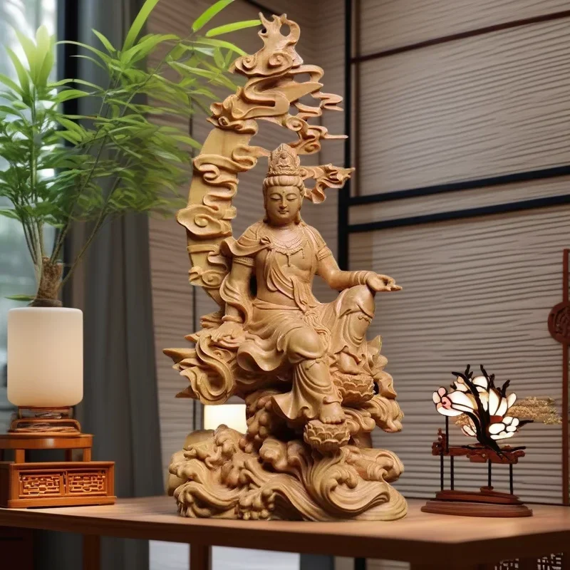 Natural Cypress Water Moon Guanyin Statue Chinese Buddha StatuesHand-carved Home Room Office Feng Shui Figure Decoration Statue
Natural Cypress Water Moon Guanyin Statue Chinese Buddha StatuesHand-carved Home Room Office Feng Shui Figure Decoration Statue