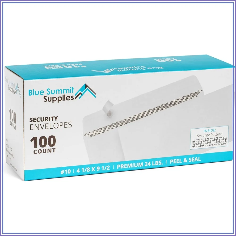 100 Pack #10 Self Seal Security Envelopes, 4 1/8 x 9 1/2 Inches, Tinted for Privacy
100 Pack #10 Self Seal Security Envelopes, 4 1/8 x 9 1/2 Inches, Tinted for Privacy