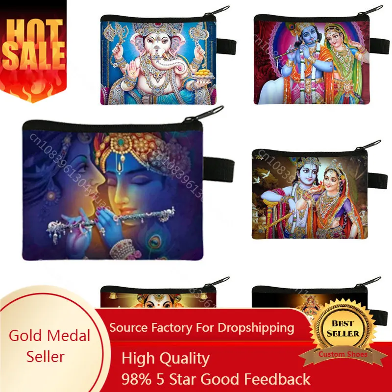 Indian Gods Radha Krishna Print Coin Purse Ganesha Ganapati Money Coin Bag Elephant God Credit Card Holder Small Wallet Gift
Indian Gods Radha Krishna Print Coin Purse Ganesha Ganapati Money Coin Bag Elephant God Credit Card Holder Small Wallet Gift