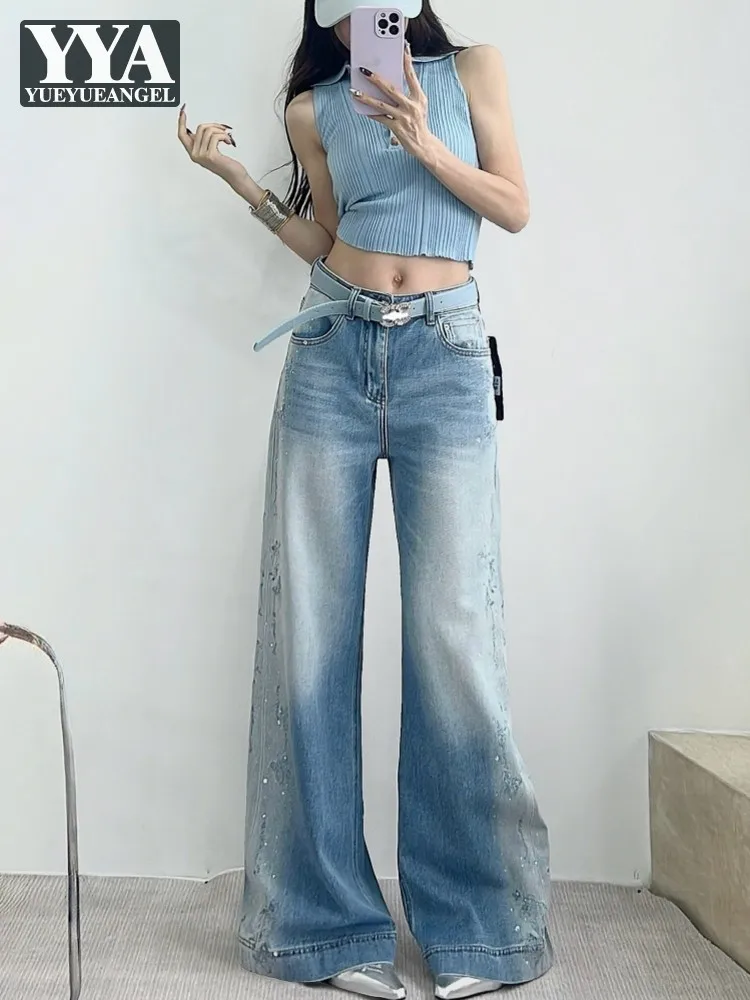 Summer Fashion Women Butterfly Embroidery Diamond Wide Leg Jeans Loose Fit High Waist Denim Pants Office Ladies Casual Trousers
Summer Fashion Women Butterfly Embroidery Diamond Wide Leg Jeans Loose Fit High Waist Denim Pants Office Ladies Casual Trousers