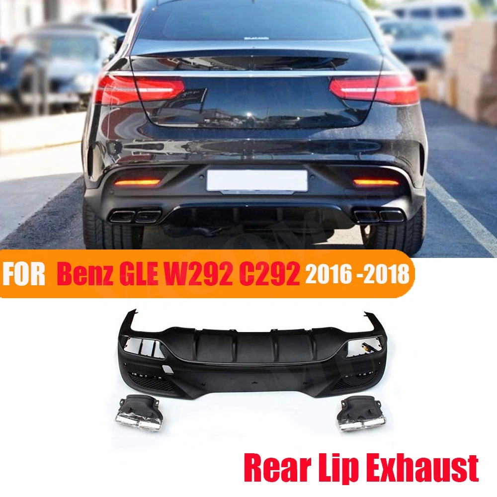 VACOMUL PP Black Rear Bumper Lip Diffuser with Exhaust Tips For Mercedes Benz GLE Class W292 C292 GLE63 AMG coupe 2016 -2018 
VACOMUL PP Black Rear Bumper Lip Diffuser with Exhaust Tips For Mercedes Benz GLE Class W292 C292 GLE63 AMG coupe 2016 -2018