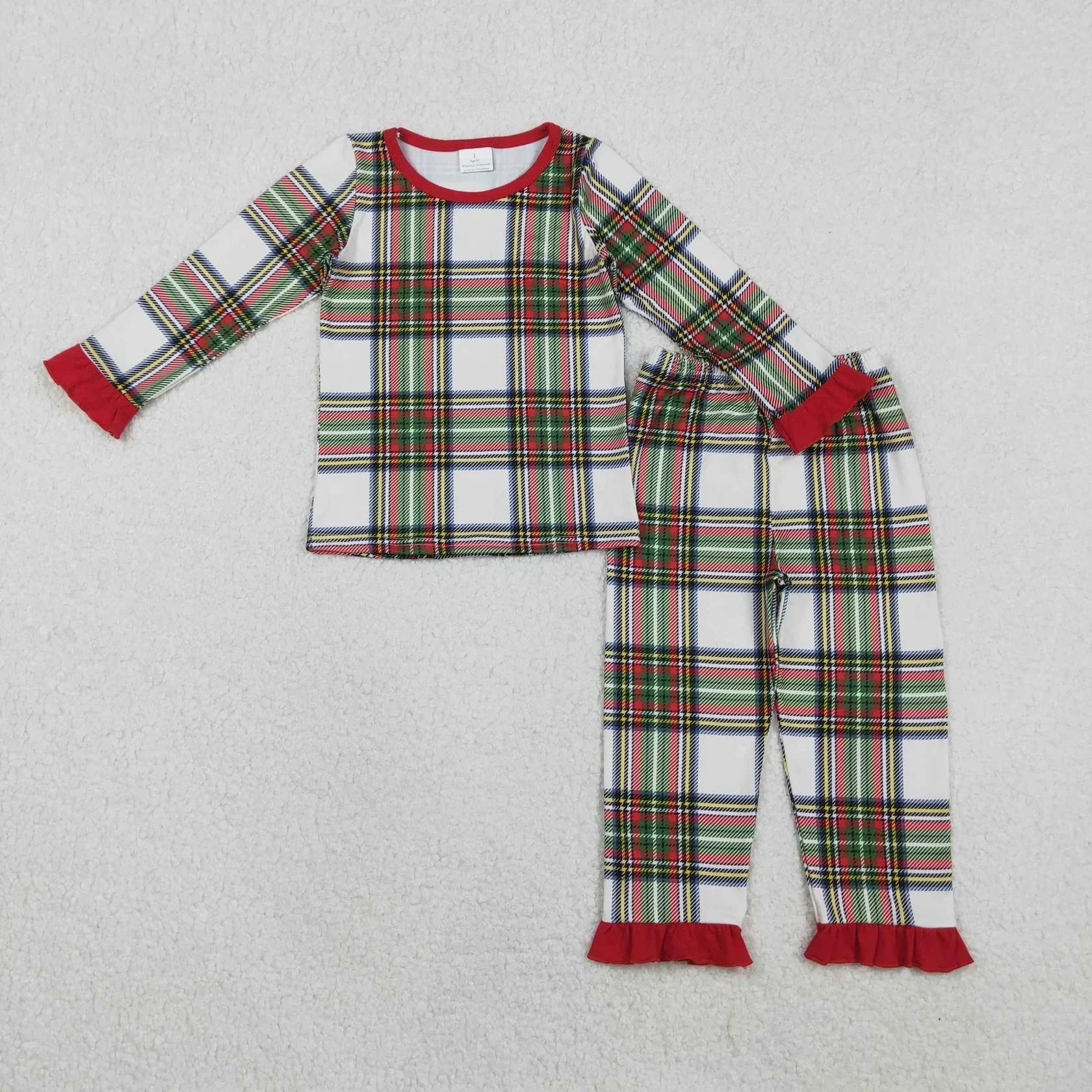 Wholesale Children Christmas Set Baby Girl Ruffle Long Sleeves Shirt Pants Plaid Pajamas Sleepwear Kids Girls Toddler Outfit
Wholesale Children Christmas Set Baby Girl Ruffle Long Sleeves Shirt Pants Plaid Pajamas Sleepwear Kids Girls Toddler Outfit