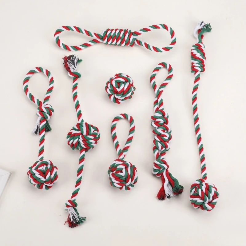 Pet colored cotton rope woven toy ball, a fun and bite resistant pet teeth grinding interactive knotting toy
Pet colored cotton rope woven toy ball, a fun and bite resistant pet teeth grinding interactive knotting toy