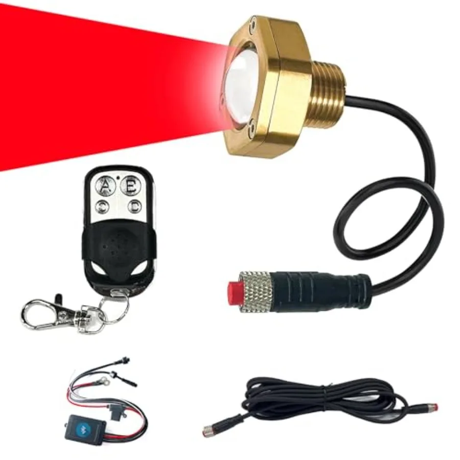 Marine Grade Standard 1/2" NPT Boat Drain Plug Light with APP RF Remote Control Underwater LED Boat Light, 40W 4100LM IP68 Wate
Marine Grade Standard 1/2" NPT Boat Drain Plug Light with APP RF Remote Control Underwater LED Boat Light, 40W 4100LM IP68 Wate