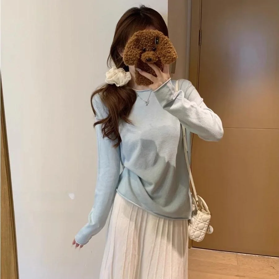 Loose Long Sve round Ne Base irt Women's Inner Wear Knitted Sweater Spring Autumn Winter Faion Ci Walk Coolmax Fiber
Loose Long Sve round Ne Base irt Women's Inner Wear Knitted Sweater Spring Autumn Winter Faion Ci Walk Coolmax Fiber