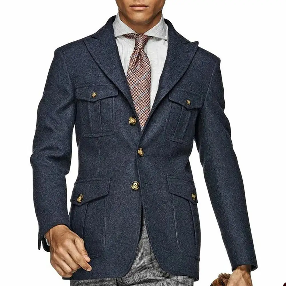 Woolen hunting style suit jacket with multiple pockets Men's autumn winter coat casual Blazers Tailor-made plus size custom Coat
Woolen hunting style suit jacket with multiple pockets Men's autumn winter coat casual Blazers Tailor-made plus size custom Coat