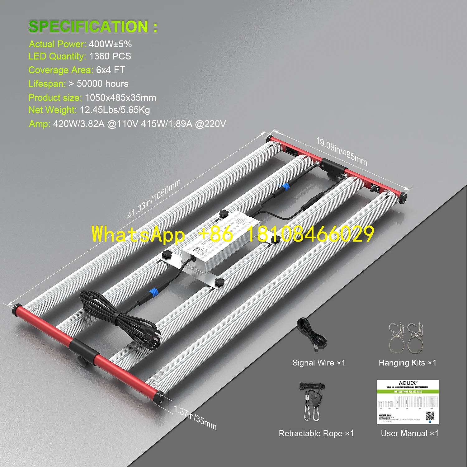 LED Grow Light Bar with High Efficiency for Seed Starting Veg Bloom & Flowering 400W Waterproof Full Spectrum
LED Grow Light Bar with High Efficiency for Seed Starting Veg Bloom & Flowering 400W Waterproof Full Spectrum