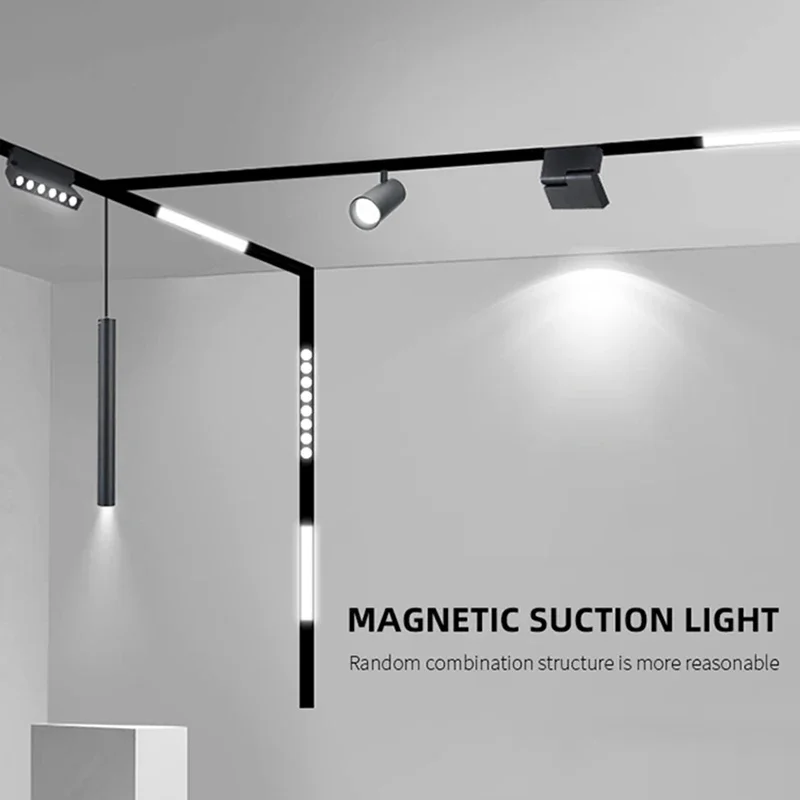New Magnetic Track Light Dimmable Remote Control 48VLed Ceiling Lamp Track Rail Lighting No Main Light Design Spotlight
New Magnetic Track Light Dimmable Remote Control 48VLed Ceiling Lamp Track Rail Lighting No Main Light Design Spotlight