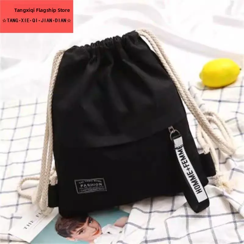 Canvas Drawstring Backpack Unisex Student Simple Design Sports Bag Small Cloth Pouch Double Shoulder Bag Height Waterproof
Canvas Drawstring Backpack Unisex Student Simple Design Sports Bag Small Cloth Pouch Double Shoulder Bag Height Waterproof