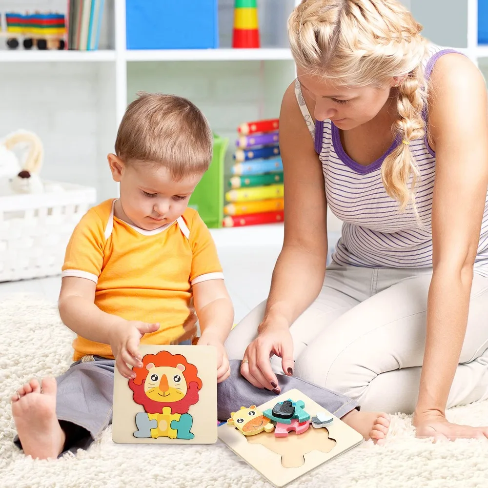 3D Children Wooden Puzzle Cartoon Embedded Animal Jigsaw Puzzles 2 in 1 Animal Cognition Early Learning Puzzle Set
3D Children Wooden Puzzle Cartoon Embedded Animal Jigsaw Puzzles 2 in 1 Animal Cognition Early Learning Puzzle Set