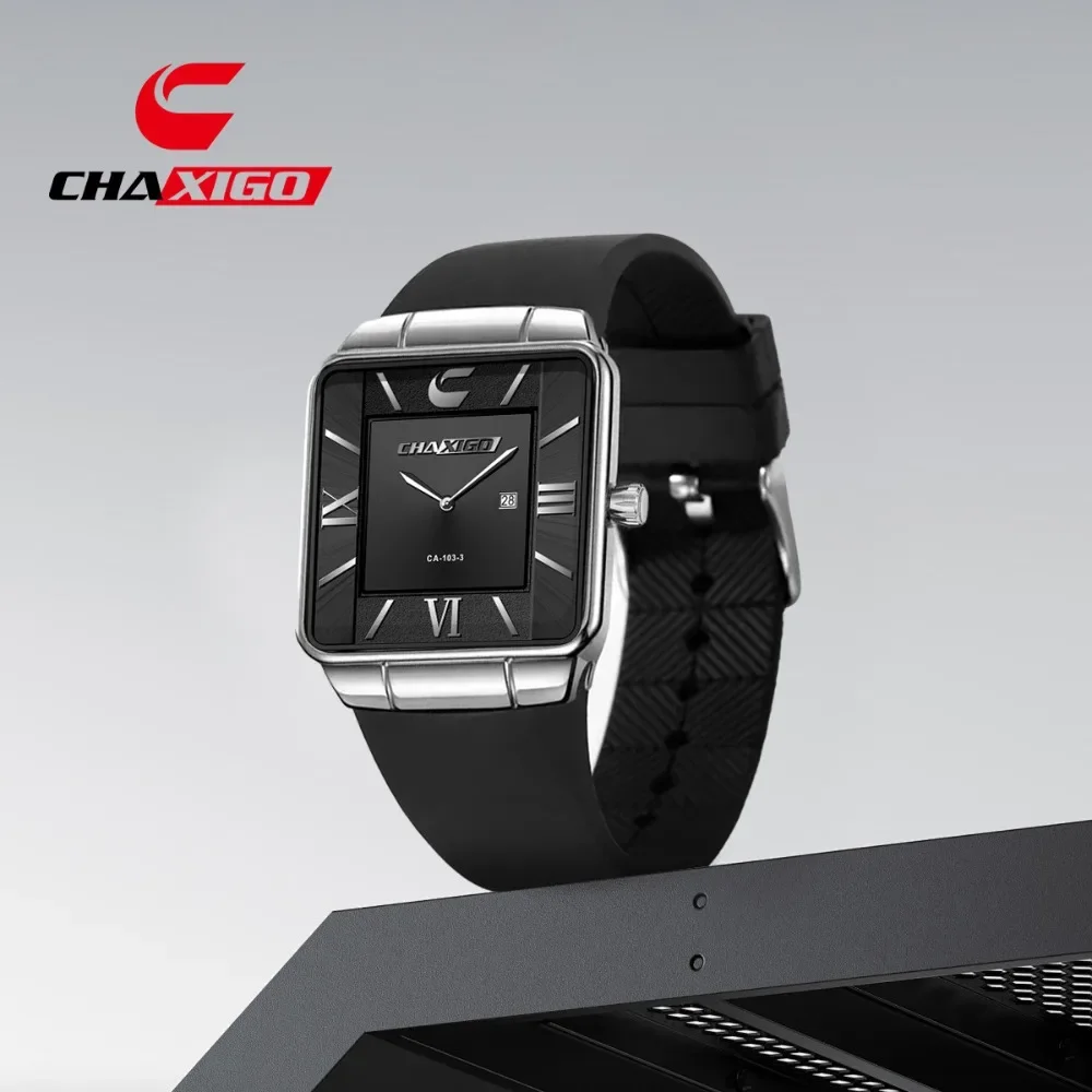 CHAXIGO 103 Montres Hommes Fashion Square Mens Watches Simple Waterproof Calendar Quartz Watches for Men Relogios Masculino
CHAXIGO 103 Montres Hommes Fashion Square Mens Watches Simple Waterproof Calendar Quartz Watches for Men Relogios Masculino