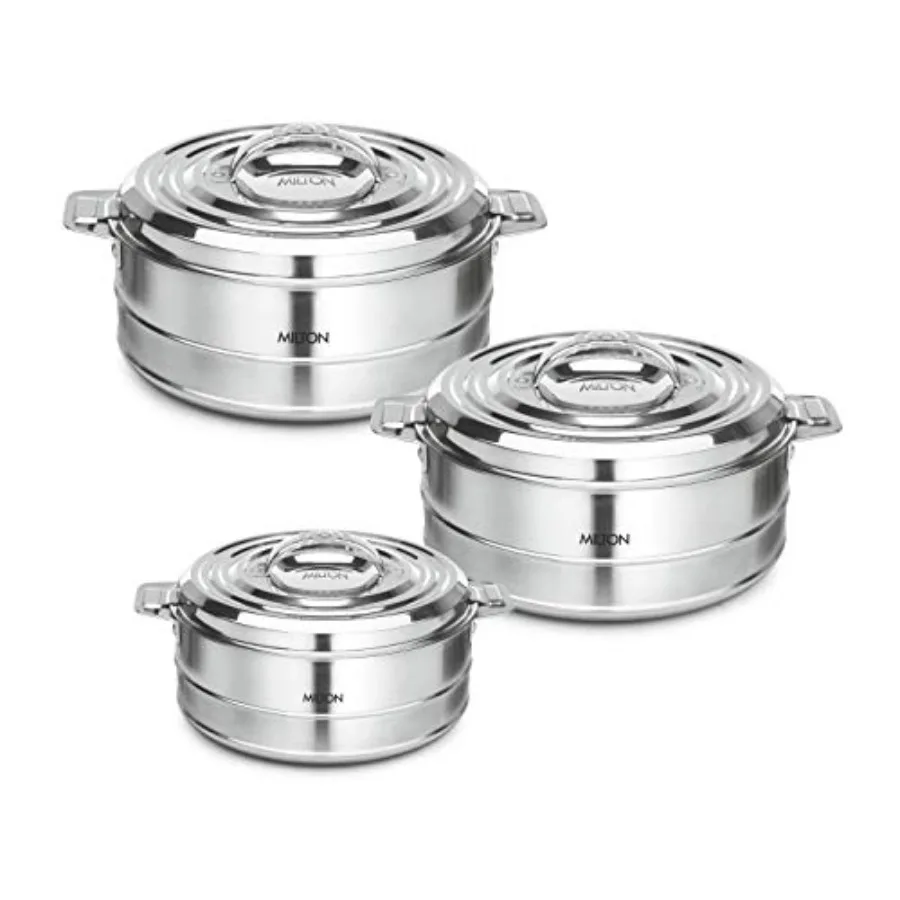 Fortuner 3-Pc Set Insulated Keep Hot/Cold Thermo Stainless Steel Casseroles 1.0L/1.5L/2.5L Silver (3-Pc Set) (Fortuner 3pc set)
Fortuner 3-Pc Set Insulated Keep Hot/Cold Thermo Stainless Steel Casseroles 1.0L/1.5L/2.5L Silver (3-Pc Set) (Fortuner 3pc set)